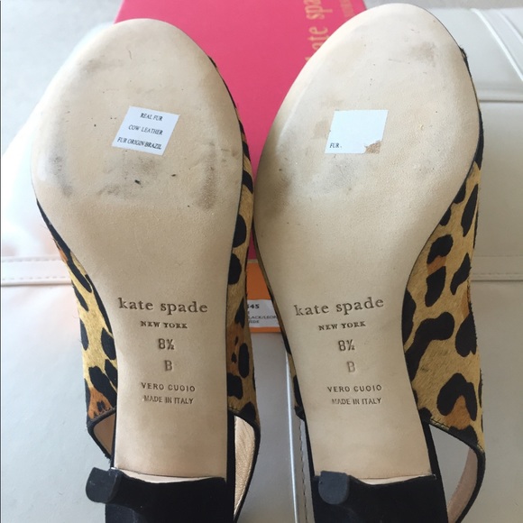 Kate Spade leopard hair calf printed slingbacks - Picture 2 of 4
