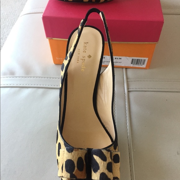 Kate Spade leopard hair calf printed slingbacks - Picture 3 of 4