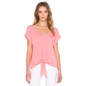 Splendid Crinkle Gauze Tie Front Top