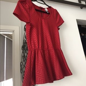 Red peplum top