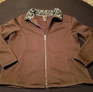 Roper Jacket with Leopard Fur Collar