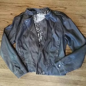 Grey Maurices Faux Leather Jacket