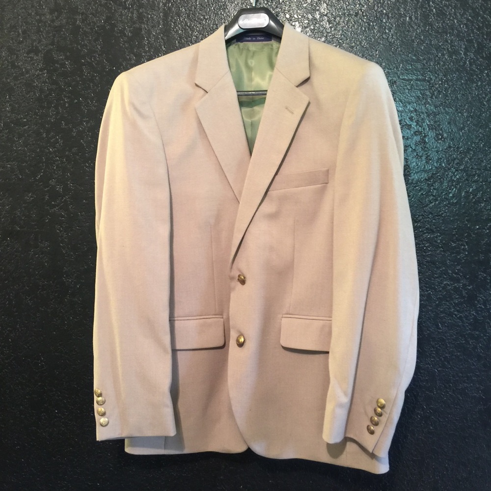 Beige Alan Flusser men's blazer sport coat 38S