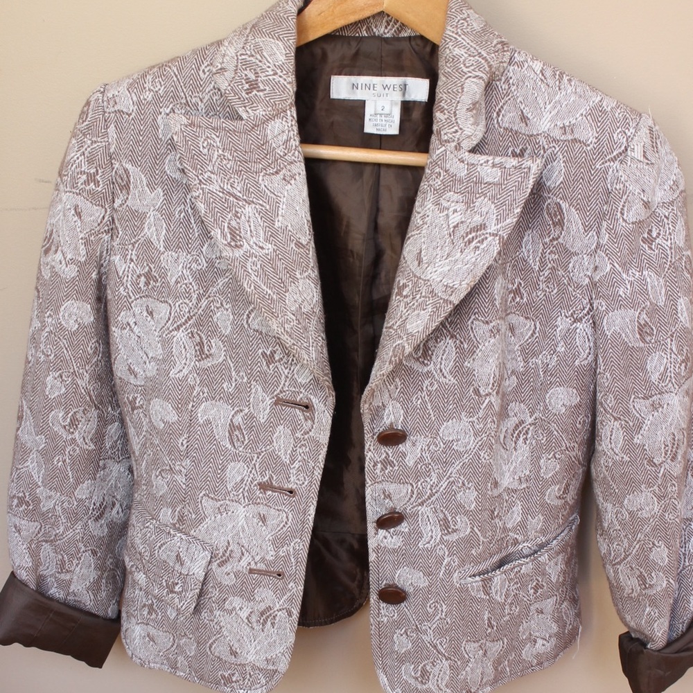 Nine West Brown Paisley Blazer