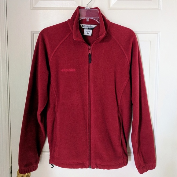 womens red columbia fleece jacket