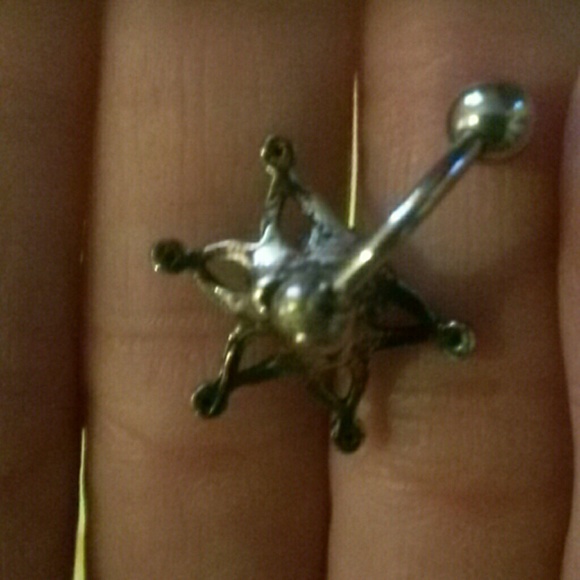 Sapphire Crystal & Silver Navel Ring - Picture 5 of 7