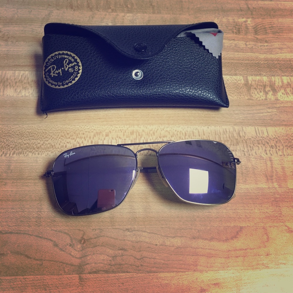 Ray Ban Aviators- Gold frame, purple lens