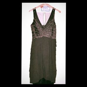 Chocolate Brown Beaded Formal Dress