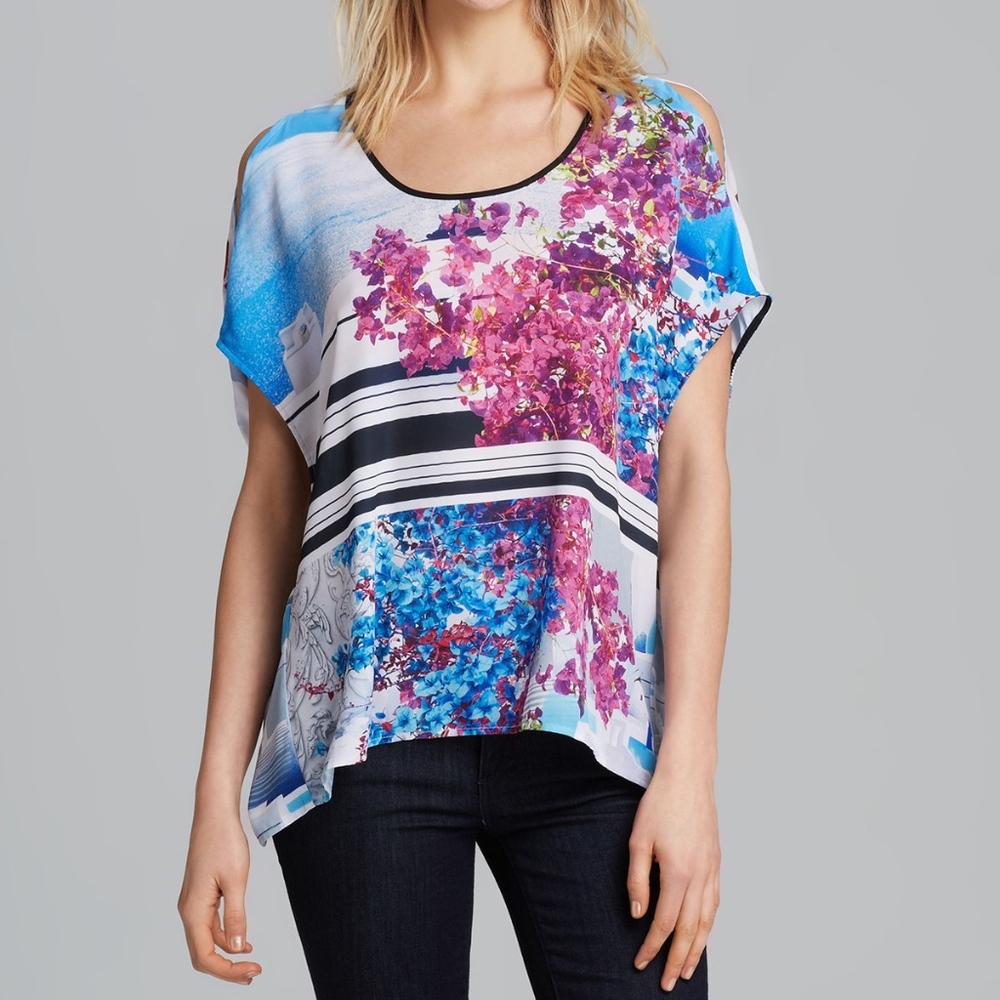 Clover Canyon Santorini Stripe Cold Shoulder Top