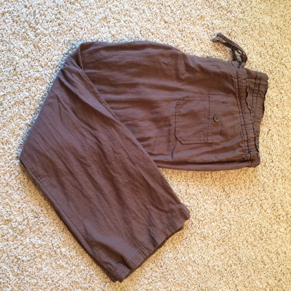 Old Navy Maternity Brown Linen Pants Size 16