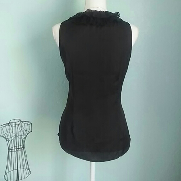 Spense Ruffle Button Up Sleeve Less Blouse - Picture 5 of 7