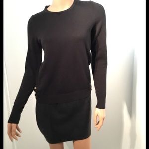Ann Taylor Crewneck Sweater. Gold button accents