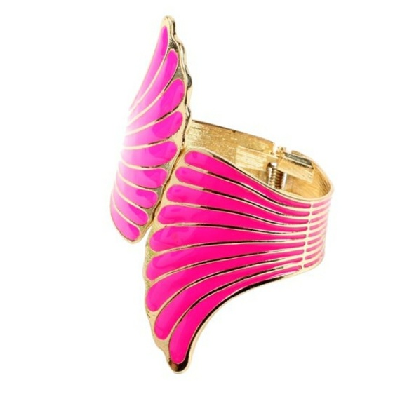CLEARANCE Amrita Singh Fuchsia Winged Cuff Bracelet - Picture 1 of 3