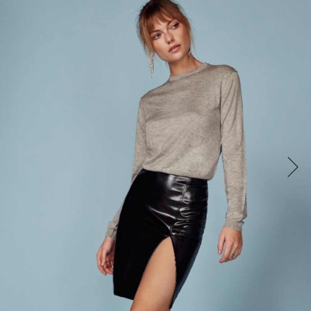 REFORMATION Clyde Skirt in faux leather