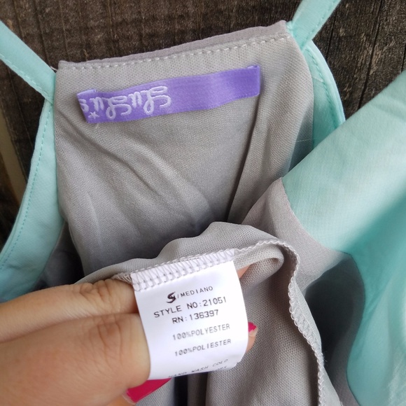 Lulus Grey and Blue Skater Dress - Picture 5 of 5