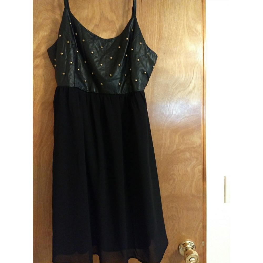 Black pho leather dress