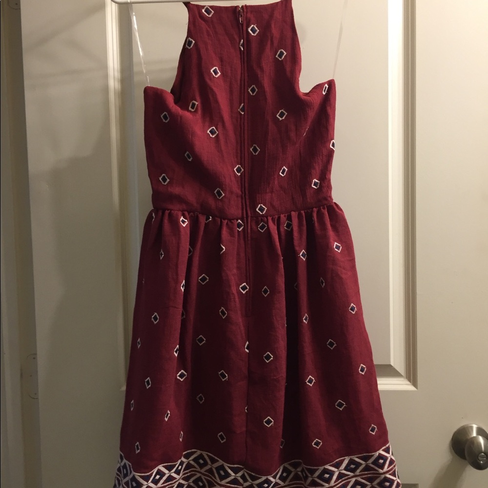 Francesca's Geometric Embroidery Racer Back Dress - Picture 2 of 6
