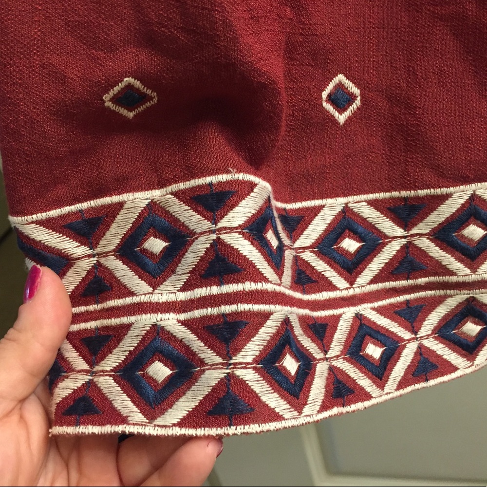 Francesca's Geometric Embroidery Racer Back Dress - Picture 5 of 6