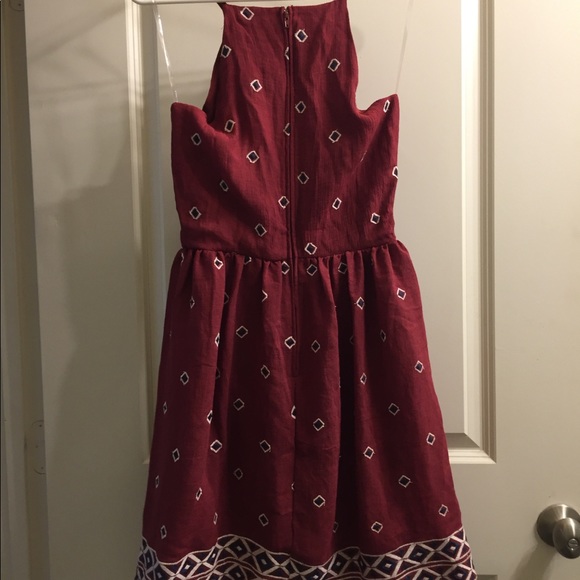 Francesca's Geometric Embroidery Racer Back Dress - Picture 2 of 6