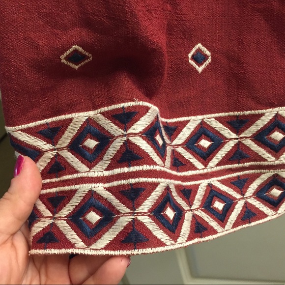 Francesca's Geometric Embroidery Racer Back Dress - Picture 5 of 6