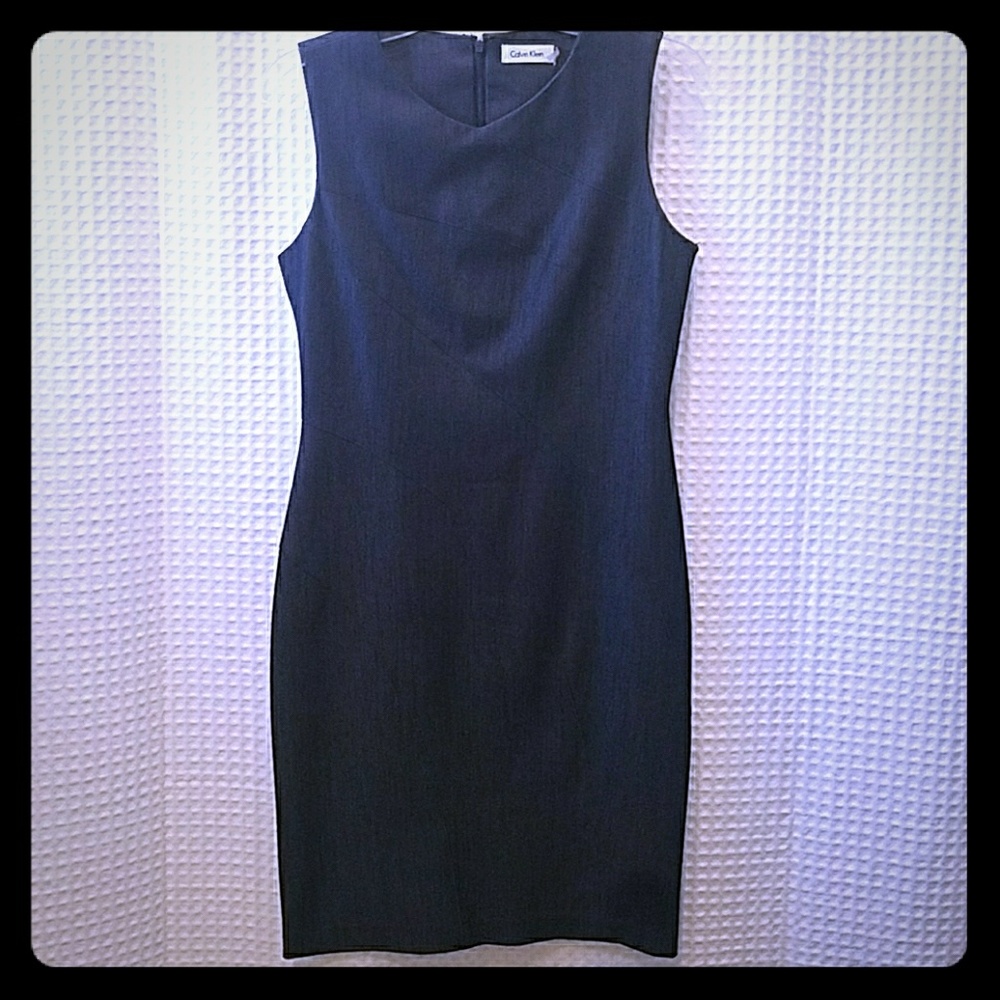 Calvin Klein  Sheath Dress Denim Look Sz 4
