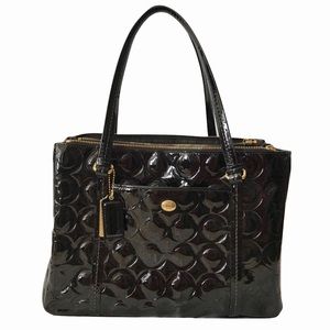 COACH Signature C Embossed Patent Leather Tote