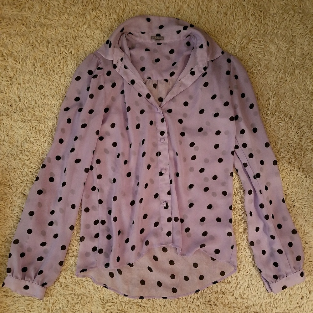 Purple poke a dot shirt