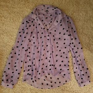 Purple poke a dot shirt