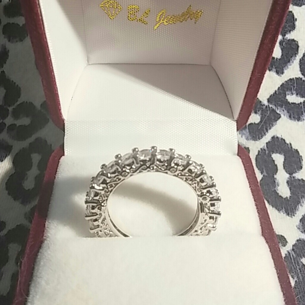 White Sapphires Sterling Silver Band!