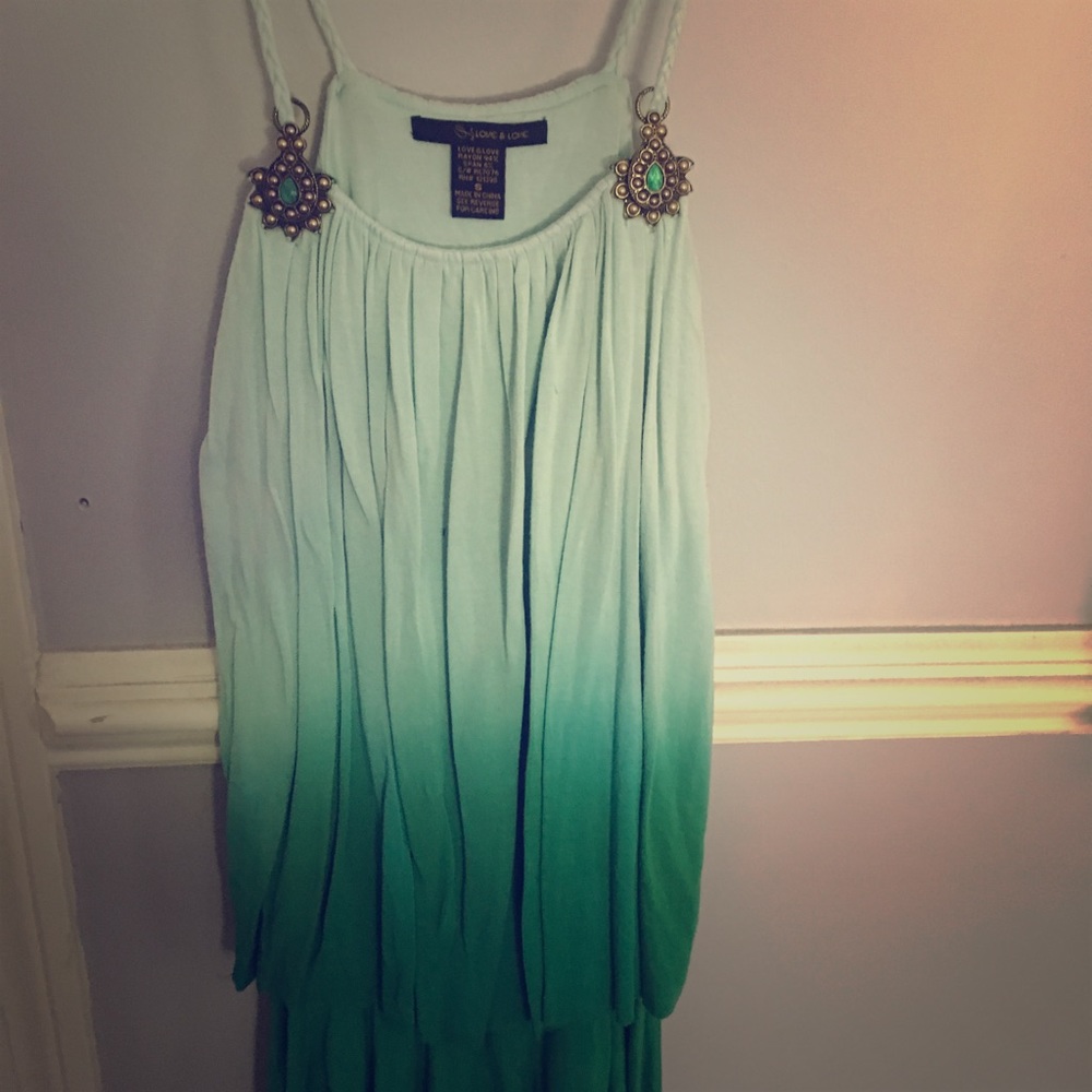 Green ombré short dress