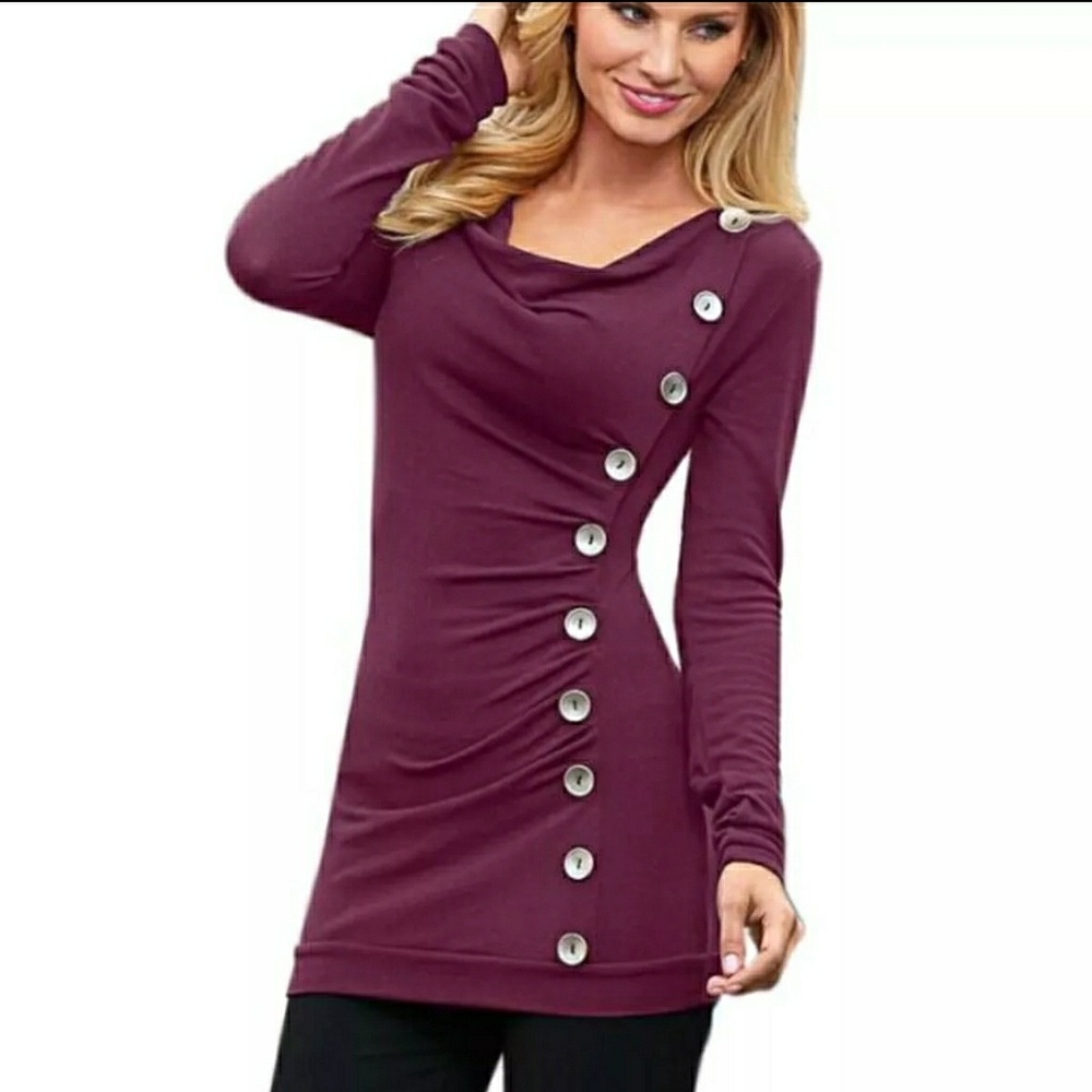 NWT Maroon Fitted Stretch Scoop Neck S-M