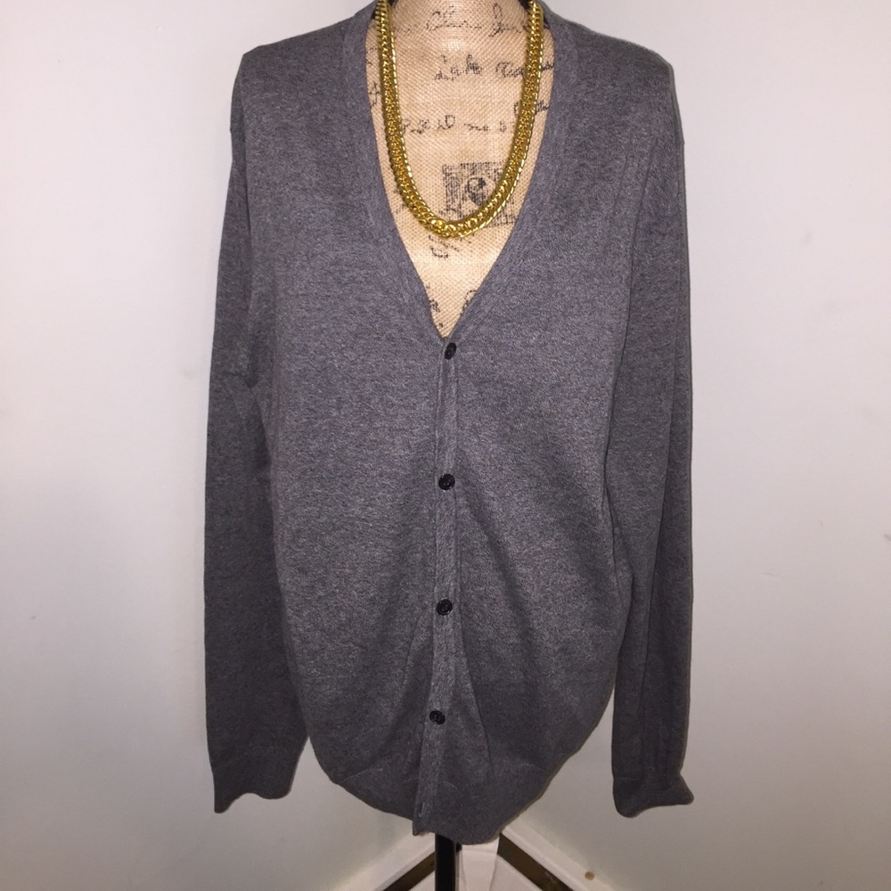 Gray button down sweater