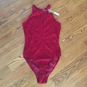 Gianni Bini Burgundy 'Avery' Bodysuit