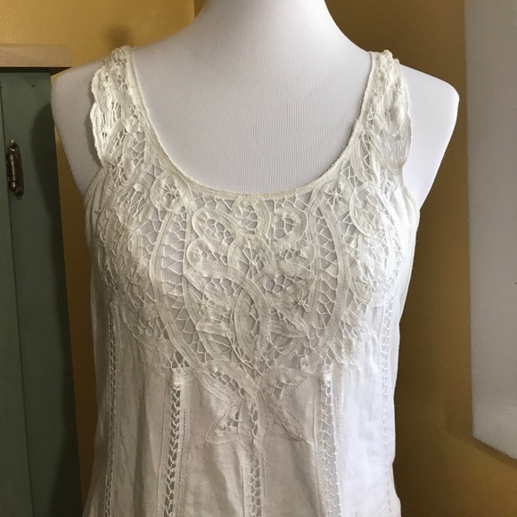 Free people white knit sleeveless tunic dress - Picture 2 of 6