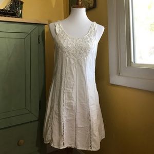 Free people white knit sleeveless tunic dress