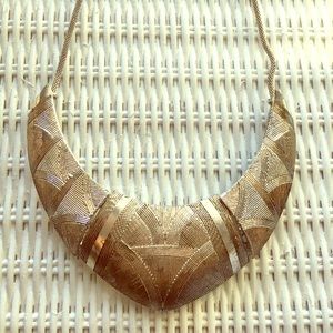 metal plate statement necklace