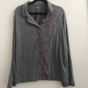 Gilligan & O'Malley pink lined gray Pajama Set