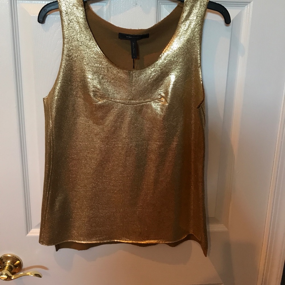 BCBG metallic gold NWT