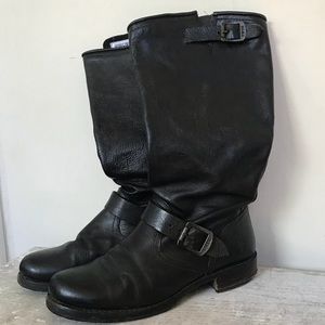 Frye Veronica Slouch black leather boots