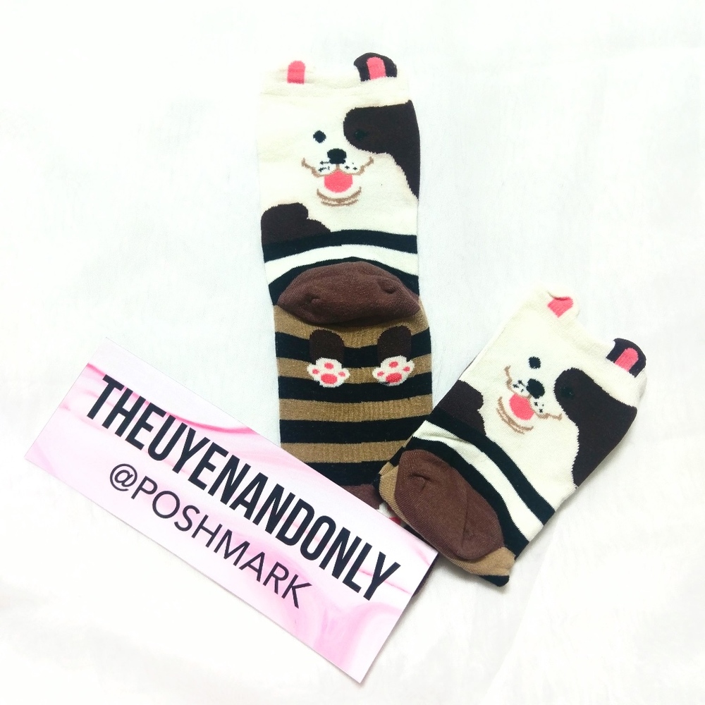 5 PAIRS New Cute Dog Printed Socks - Picture 5 of 7