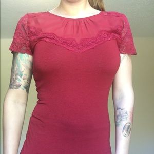 Sexy sheer and lace Express top