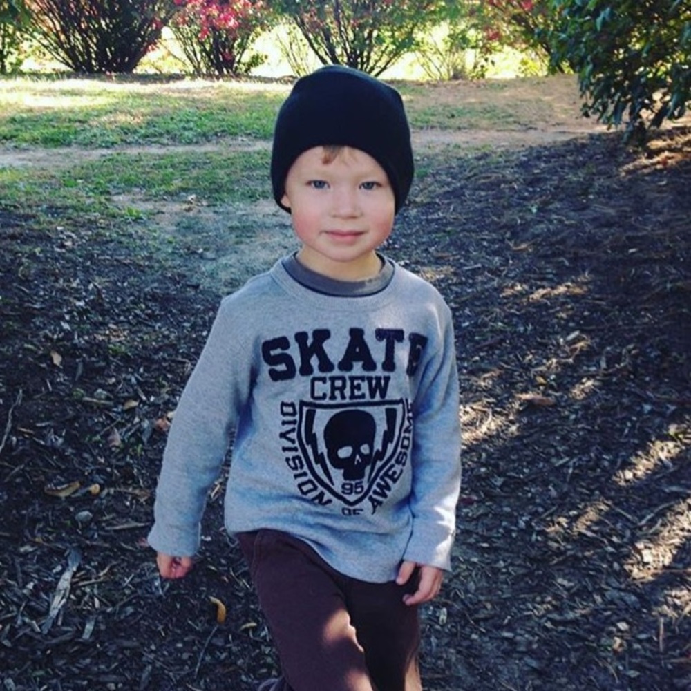 Boy's Skate Thermal Skull 4T Gray