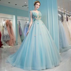 light blue wedding dress
