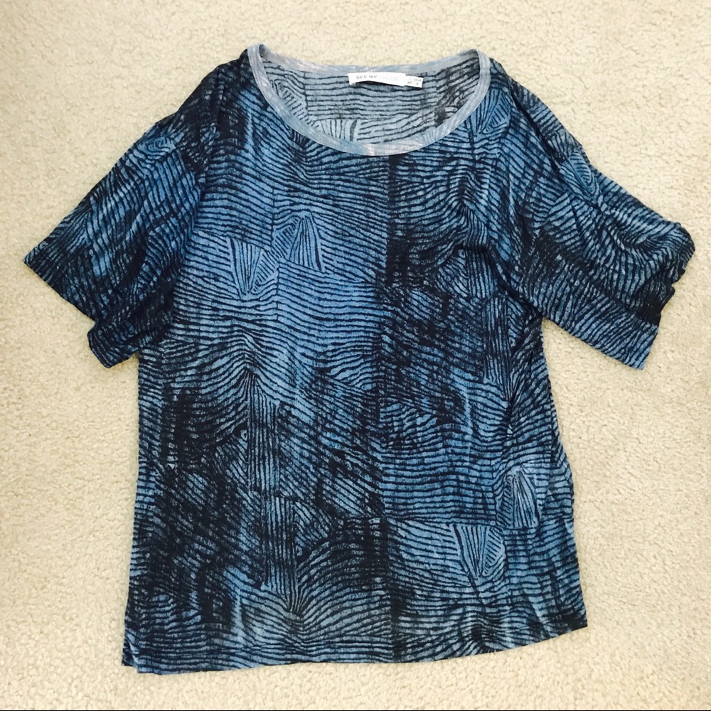 See by Chloe 100% Cotton T Shirt in Blue