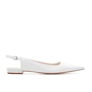 white pointed slingback flats