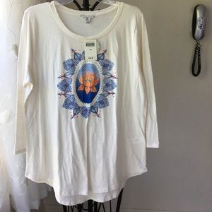 Lucky Brand Long Sleeved Lotus designed Shirt.