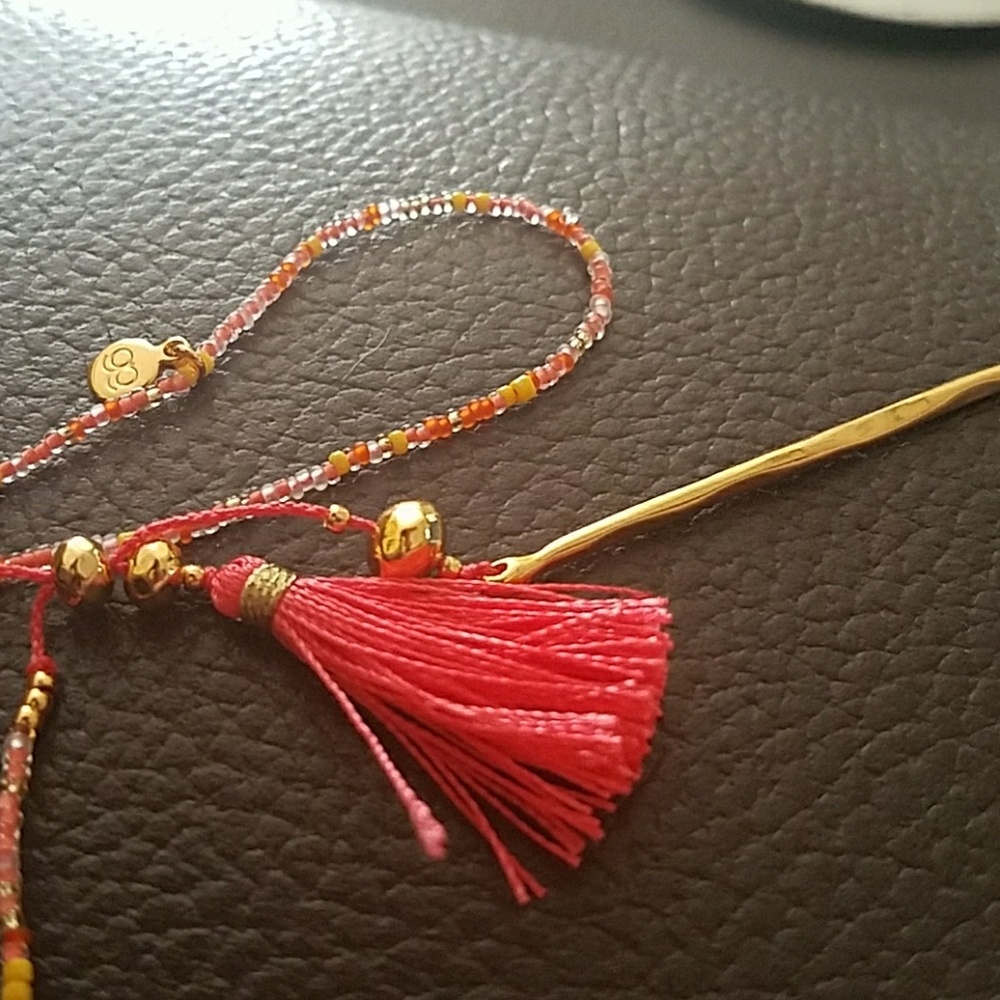 Gorjana taner dagger bead lariat necklace