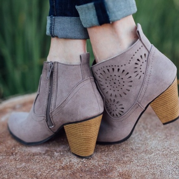 Taupe Sunburst Bootie - Picture 2 of 8