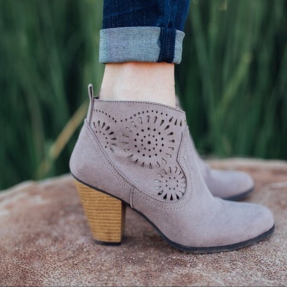Taupe Sunburst Bootie - Picture 3 of 8