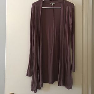 Long sleeve fall (mauve) colored cardigan.